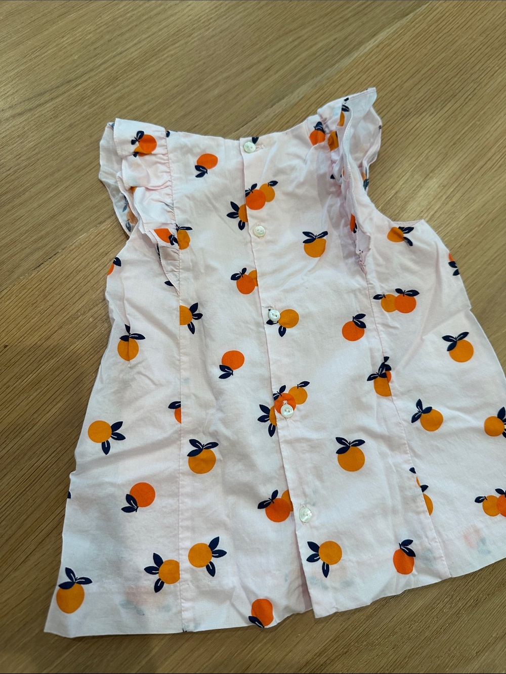 Jacadi Pink Dress with Orange Fruit Print - Picture 5 of 6